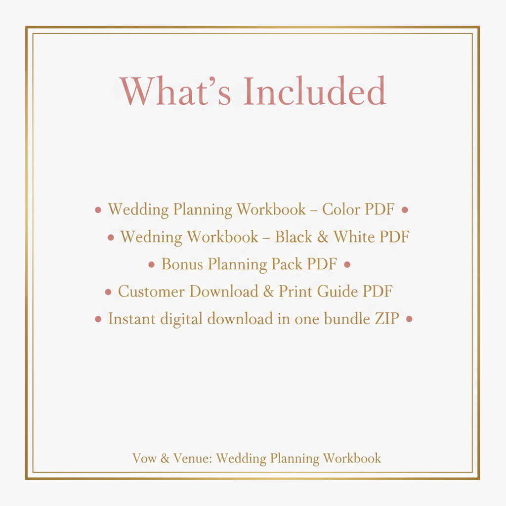 What's Included - Vow & Venue