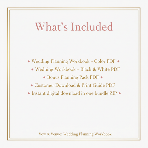 What's Included - Vow & Venue
